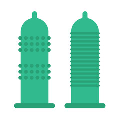 Set of Condom icon, health protection rubber symbol, preventation web sign design vector illustration - 783744790