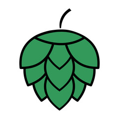 Hop icon beer cone leaf sign,pub herb design, nature seed vector illustration - 783744907