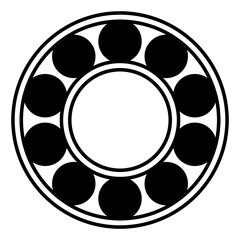 Bearing wheel icon, rolling ball sign, flat web design vector illustration - 783744936