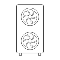 Heat pump air source icon, cooling electric system machine, cool web vector illustration - 783744954
