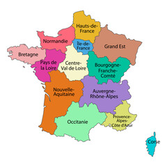 France regions map symbol shape, travel web flat concept icon symbol vector illustration - 783744973