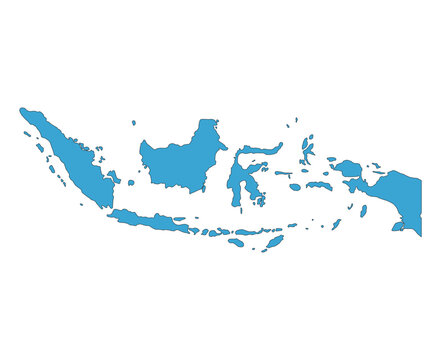 Indonesia detailed map shape, Flat web graphic concept icon symbol vector illustration