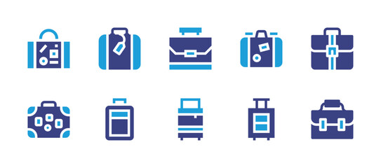 Suitcase icon set. Duotone color. Vector illustration. Containing suitcase, case.