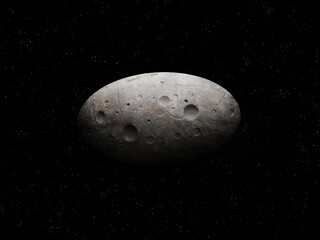 Haumea is a dwarf planet with an elliptical shape. Trans-Neptunian object, oblate planetoid. Representative of the Kuiper Belt.