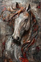 Abstract horse portrait poster idea for living room decor frame poster