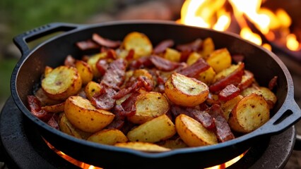  Delicious campfire meal in a skillet