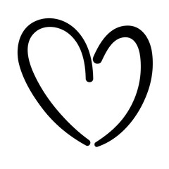 Hand drawn Heart Icon. Doodle simple Vector illustration for Valentines Day, wedding, romantic greeting card	