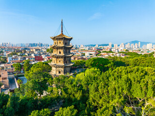 Early morning scenery of Kaiyuan Temple in Quanzhou, Fujian, China