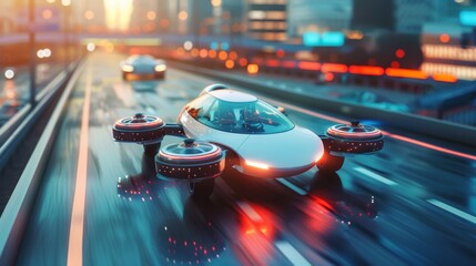 Autonomous technologies exhibition, self-driving cars and drones, AI in motion