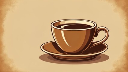  A warm cup of coffee ready to be enjoyed - obrazy, fototapety, plakaty
