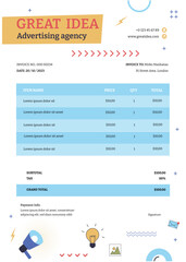 Advertising agency invoice template