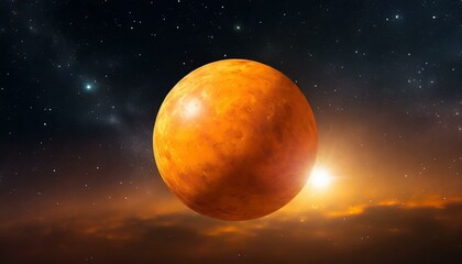 Obraz na płótnie Canvas earth and moon, wallpaper texted Orange Ball