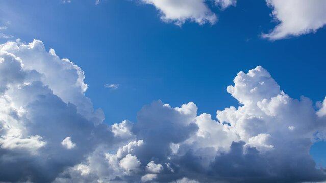 タイムラプス　真夏の青空に発生した積乱雲