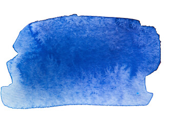 Watercolor stain blue paint transparent