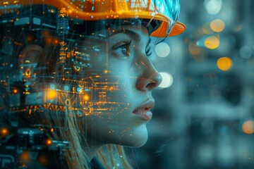 A visually intriguing image depicting golden fibers intertwined with a city's futuristic infrastructure