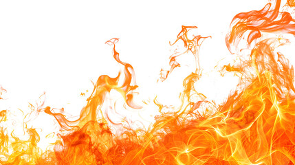 Beautiful bright fire flames on white background ,Set with beautiful bright fire flames on white background ,fire abstract red orange and yellow heat energy Burning fuel at night
