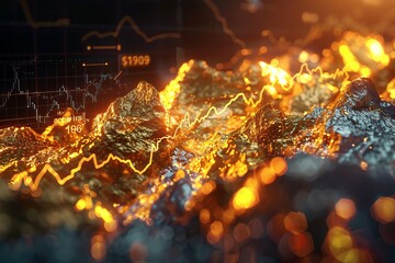Graphic representation of gold price fluctuations
