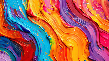 Intertwining lines of various paint colors creating a dynamic backdrop.