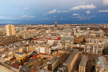 Vue aérienne du nord-est de Paris en fin de journée