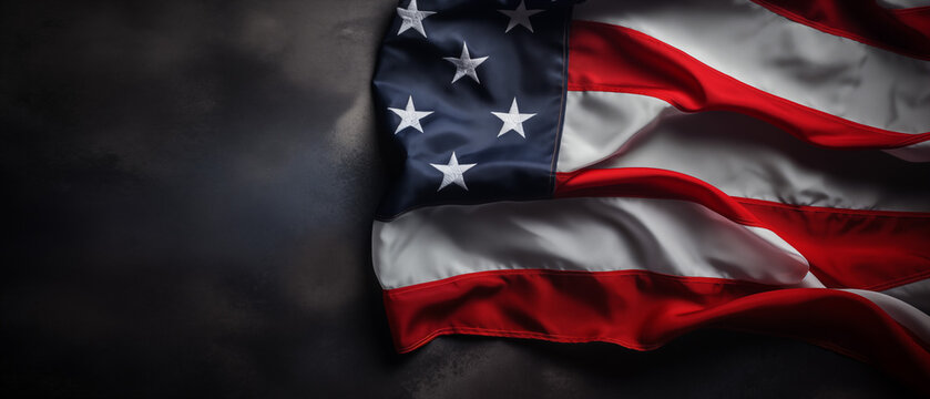Elegant Waving American Flag with Textured Background Emphasizing Freedom