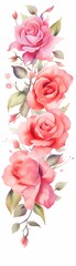 A watercolor painting of pink roses.