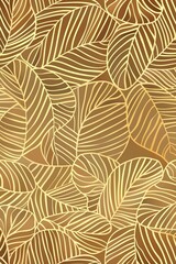 Fototapeta na wymiar Gold leaf pattern on brown background