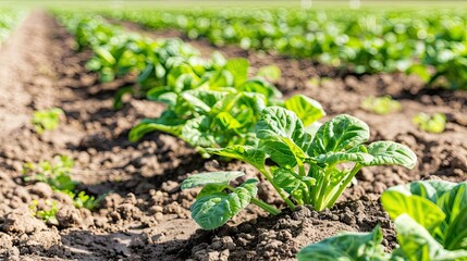 Obraz premium Heat resistant crops in experimental field