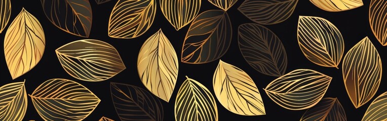 Black background with gold leaves
