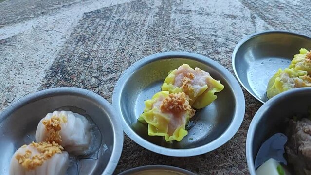 Thai food - Dim sum in Plate at Phang nga thailand  - Famous  Morning Breakfast in Southern Thailand - Travel Local Food 