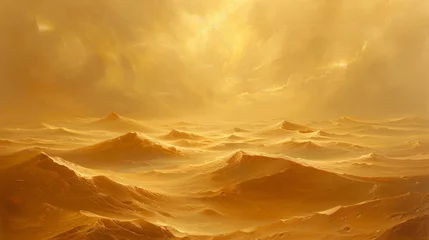 Photo sur Plexiglas Orange Painting of a vast ocean