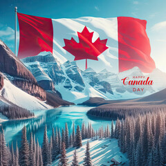 Canada Day, Post, Canada Day Poster, Background With. Happy Canada Day, Happy Canada Day Poster, Canada Victory Day. Independence Day, Vector, Poster, Canada, Day, Flag, Red. Background, 1 July.  - obrazy, fototapety, plakaty