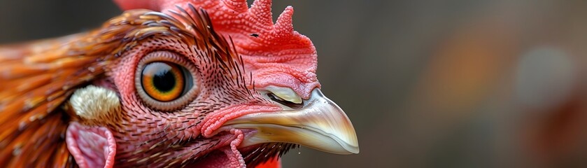 Close up of Chicken s Beak and Nostrils Highlighting Sensory Capabilities Guiding Foraging - obrazy, fototapety, plakaty