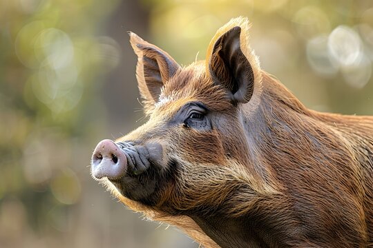 Majestic Profile of a Mature Boar in Natural Habitat Showcasing the Impressive Size and Stature of the Animal