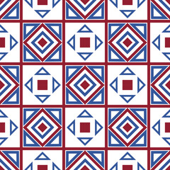 Abstract ethnic seamless pattern in tribal.Ikat textile texture in native American,Mexican,African, mediterranean style.Aztec geometric fabric folk art background.Colorful boho design for print decor.