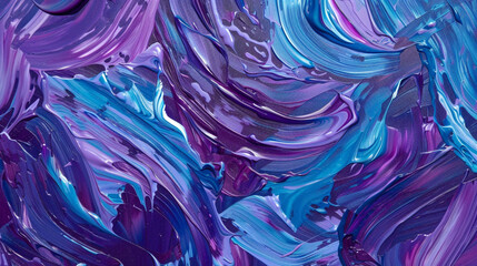 Blue and purple bold strokes of paint creating a mesmerizing pattern.