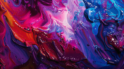 Intense and saturated paint colors forming an abstract and artistic backdrop.