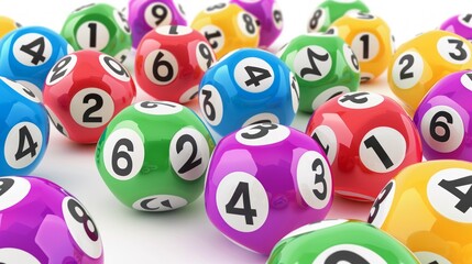 Fototapeta na wymiar Colorful Lottery Balls Representing Destiny Numbers