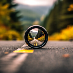 a roadmap through a blurry camera lens сreated with Generative Ai