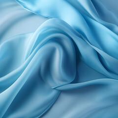 Obraz premium light silk blue fabric сreated with Generative Ai