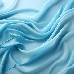 Obraz premium light silk blue fabric сreated with Generative Ai
