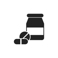 Isolated pictogram sign of mecidal drugs, nantibiotic, medicine, medic