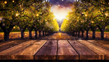 Naklejka na ściany i meble Enchanted Setting: Blurred Orchard
