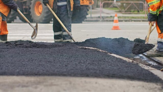 Road repair traffic transport worker street city machine paving