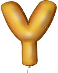 Gold balloon letters a to z on transparent background 