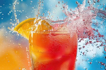 A dynamic sports drink advertisement