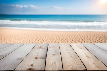 Fototapeta premium Wooden Planks With Beach