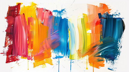 Expressive and bold paint strokes of various colors creating a vibrant and abstract design.