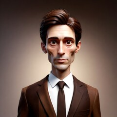 Surreal Gentleman with Exaggerated Features - obrazy, fototapety, plakaty