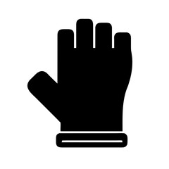 Cricket goalkeeper gloves icon vector graphics element silhouette sign symbol illustration on a isolated Background