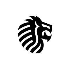 lion or monster crest emblem, simple tattoo style design